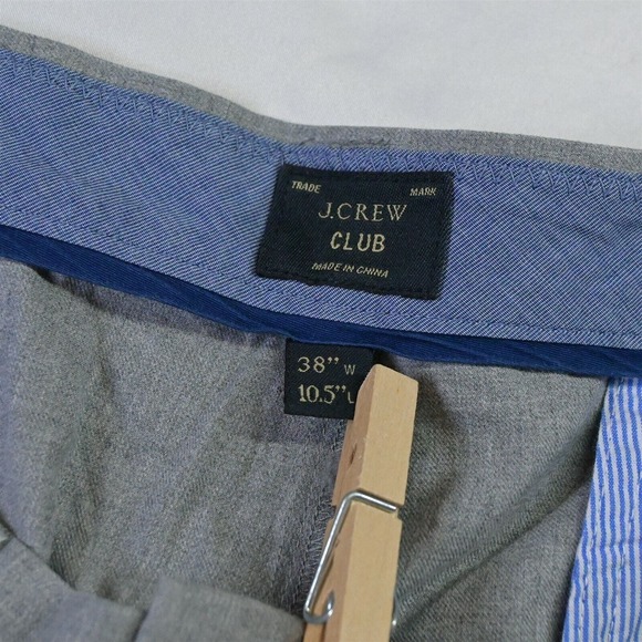 J.CREW 38 x 10.5" Gray‎ Club Flat Front Chino Shorts - Picture 3 of 5